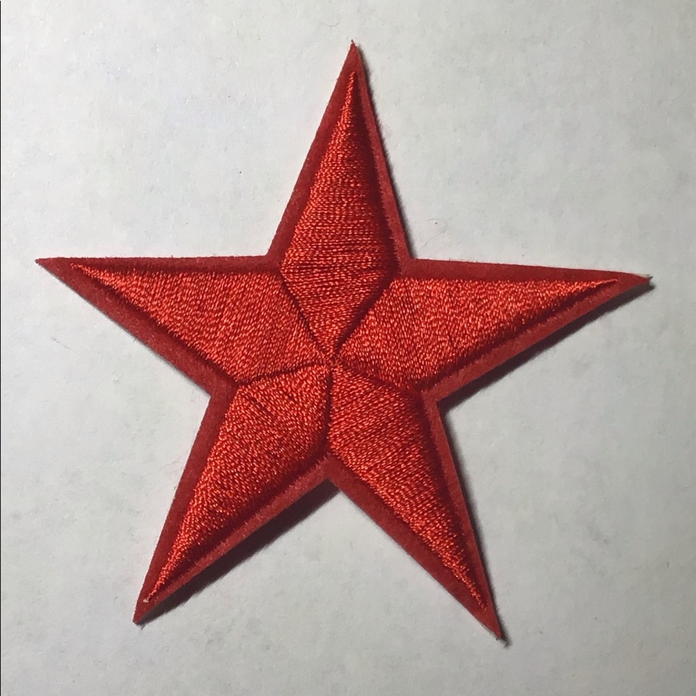 2.75” Five Pointed Star Iron on patch red
